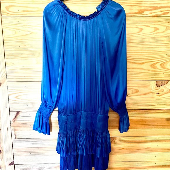 Current Air High Neck Pleated Skirt Dress Size Small in Cobalt blue - Picture 4 of 8